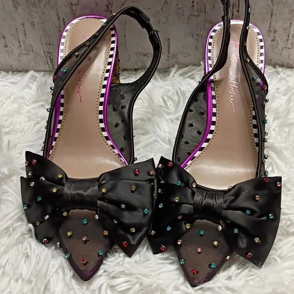 Betsey Johnson Dafney pointed-toe slingback pumps Women's Sz 8 - Picture 3 of 12